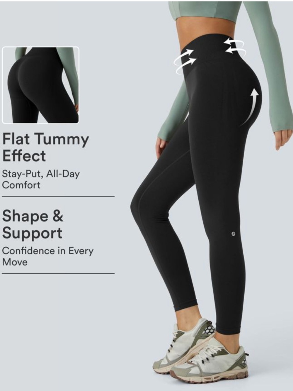 NWT Halara Mid-Waist Black Shaping Leggings – Sculpt & Support